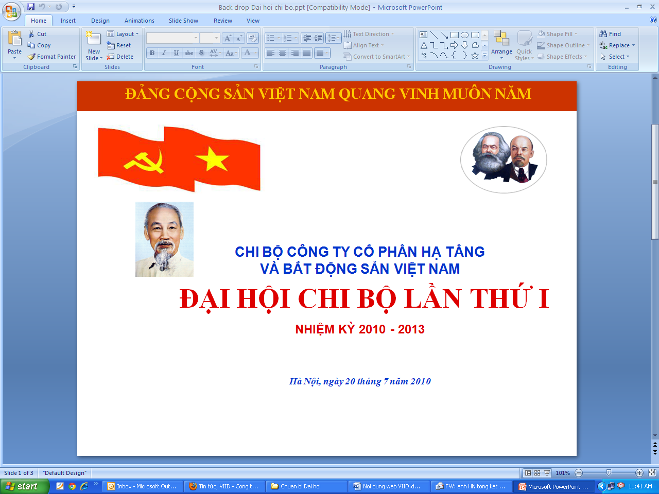 Chi bộ VIID tổ chức Đại hội lần thứ nhất, nhiệm kỳ 2010-2012